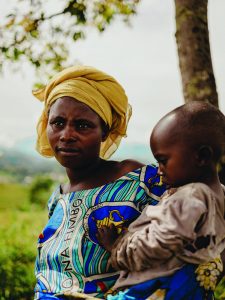 Francine Bahati, displaced by the M23 conflict, poses for a portrait in Bugari camp. 

April 3, 2024 in Kishinji, South Kivu Province, Democratic Republic of Congo.